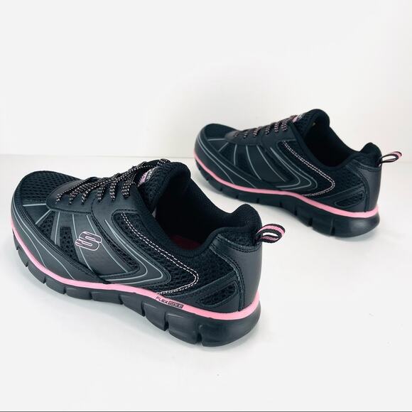 Skechers Women Size 7 Black Steel Toe Safety Shoes Oil Slip Resistant Air Cooled - Picture 2 of 16